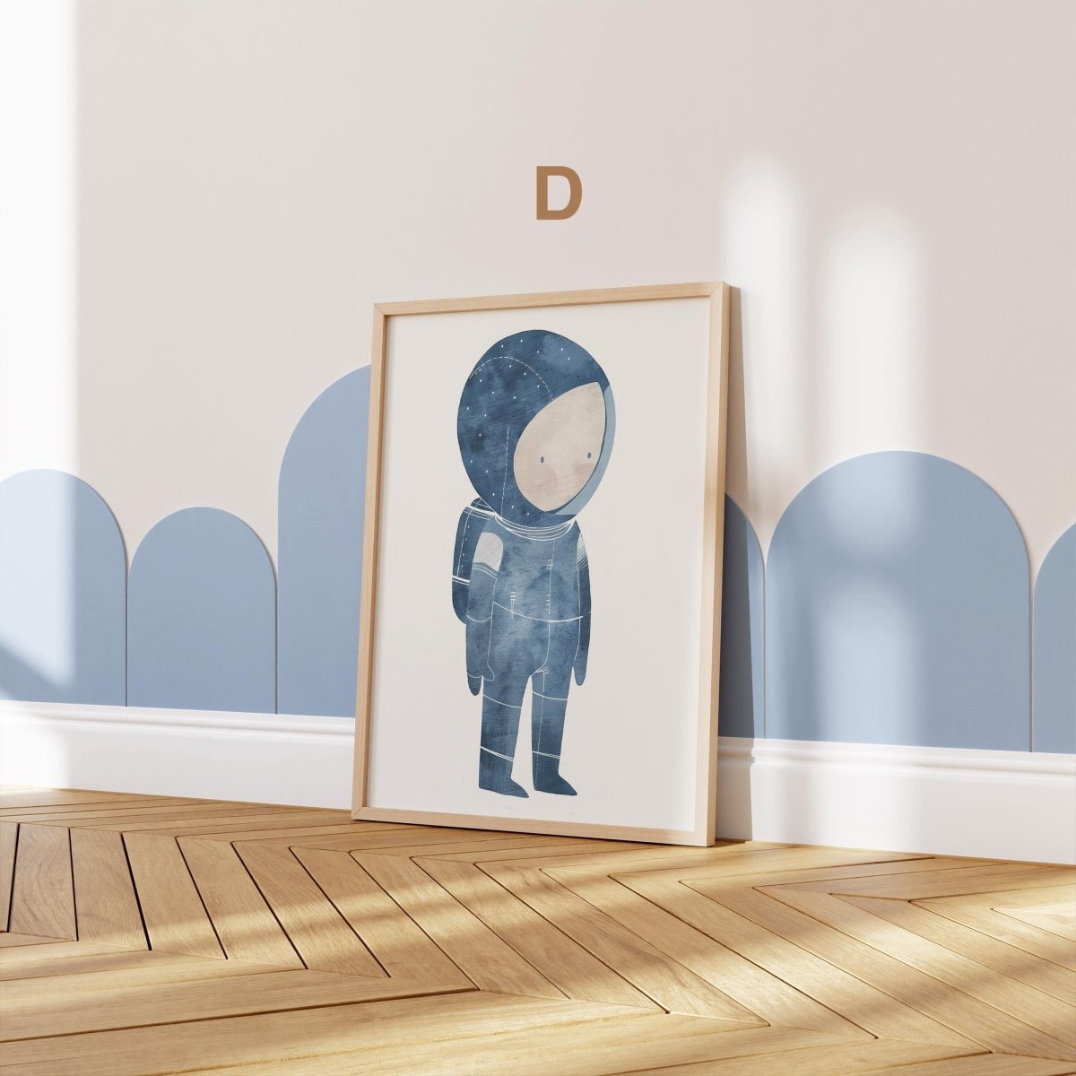 Astronaut Poster Kinderzimmer · Geschenkidee für Kinder · Kinderzimmer Deko  · Weltraum Rakete & Planeten · Deko Print ohne Rahmen