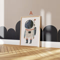 Astronaut Poster Kinderzimmer · Geschenkidee für Kinder · Kinderzimmer Deko  · Weltraum Rakete & Planeten · Deko Print ohne Rahmen