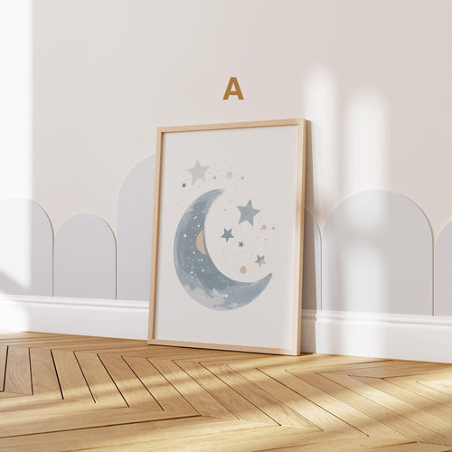 Astronaut Poster Kinderzimmer · Geschenkidee für Kinder · Kinderzimmer Deko  · Weltraum Rakete & Planeten · Deko Print ohne Rahmen