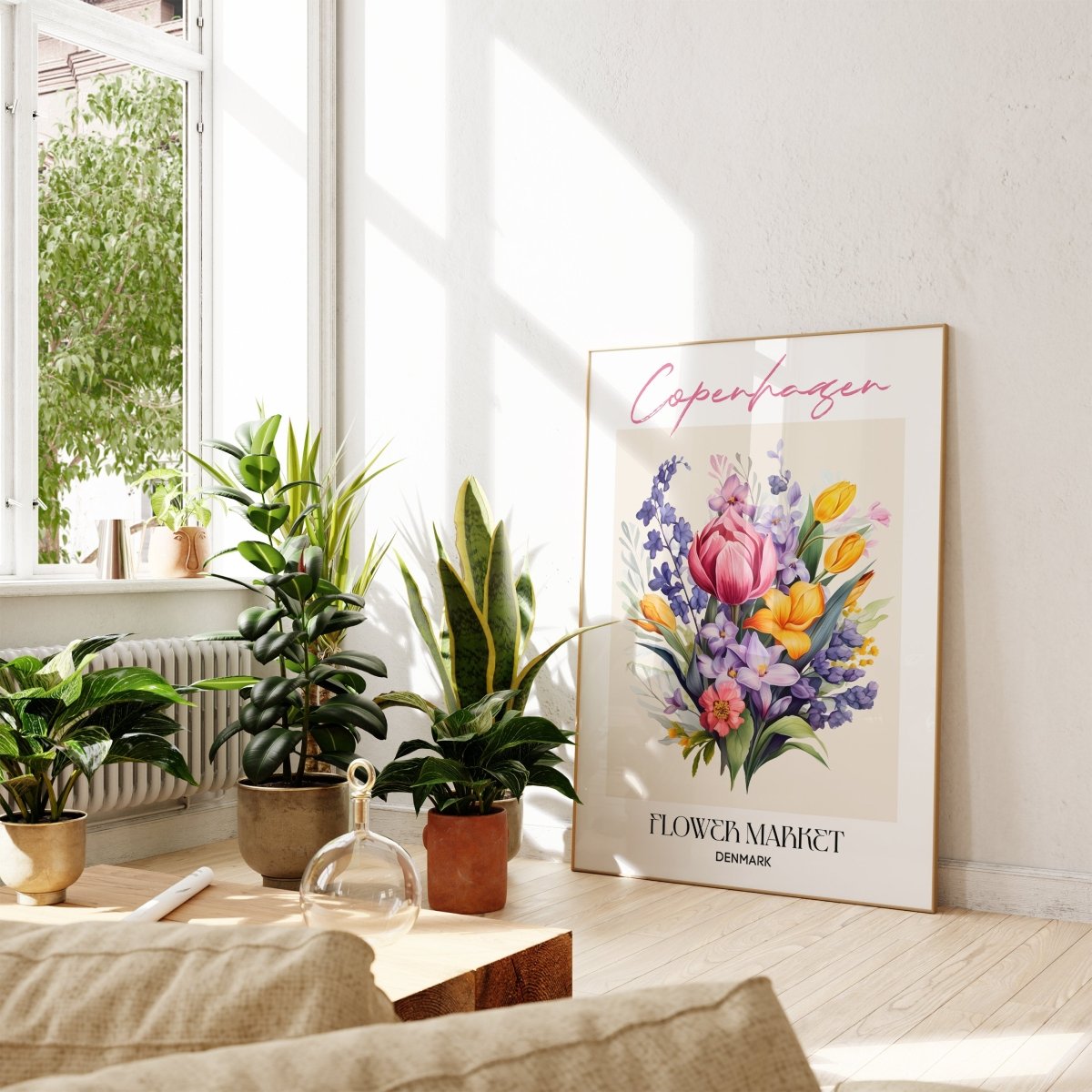 Copenhagen Flower Market Denmark Design Poster · Geschenkidee · Wanddeko Wohnzimmer Küche · Skandinavisches Design · Deko Print ohne Rahmen