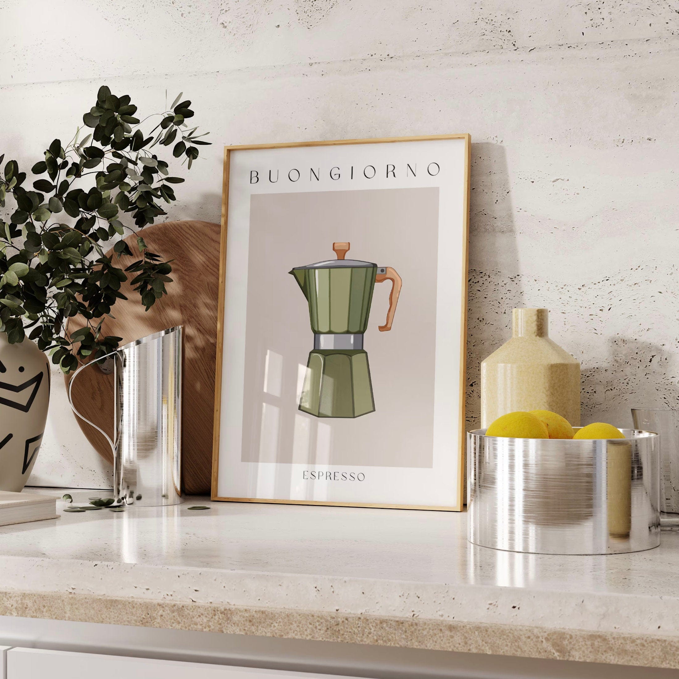 Küche Wand Kunst Poster · Geschenkidee · Moka Espresso · Kaffee Wandkunst · Barista · Morning Coffee · Wand Deko · Deko Print ohne Rahmen