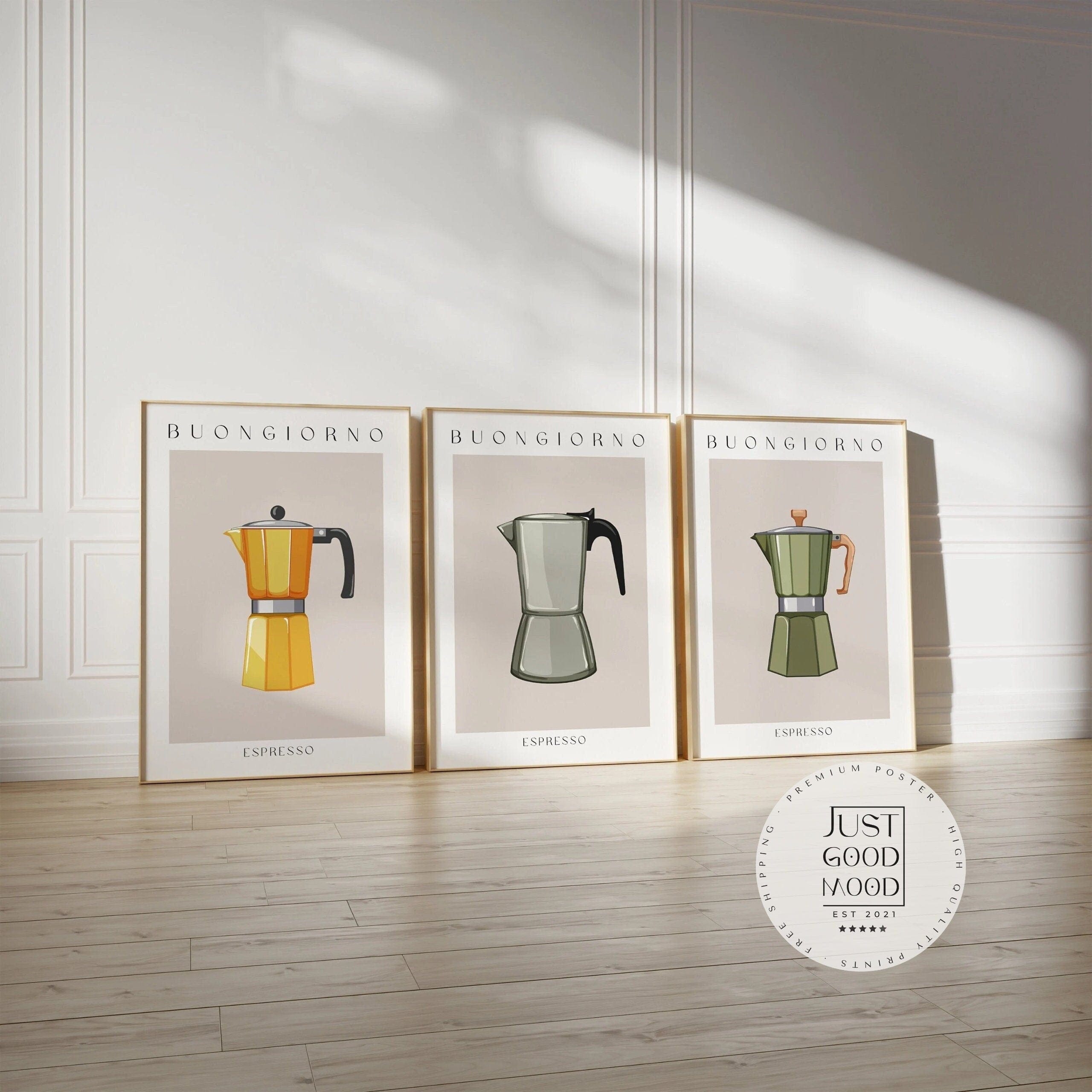 Küche Wand Kunst Poster · Geschenkidee · Moka Espresso · Kaffee Wandkunst · Barista · Morning Coffee · Wand Deko · Deko Print ohne Rahmen