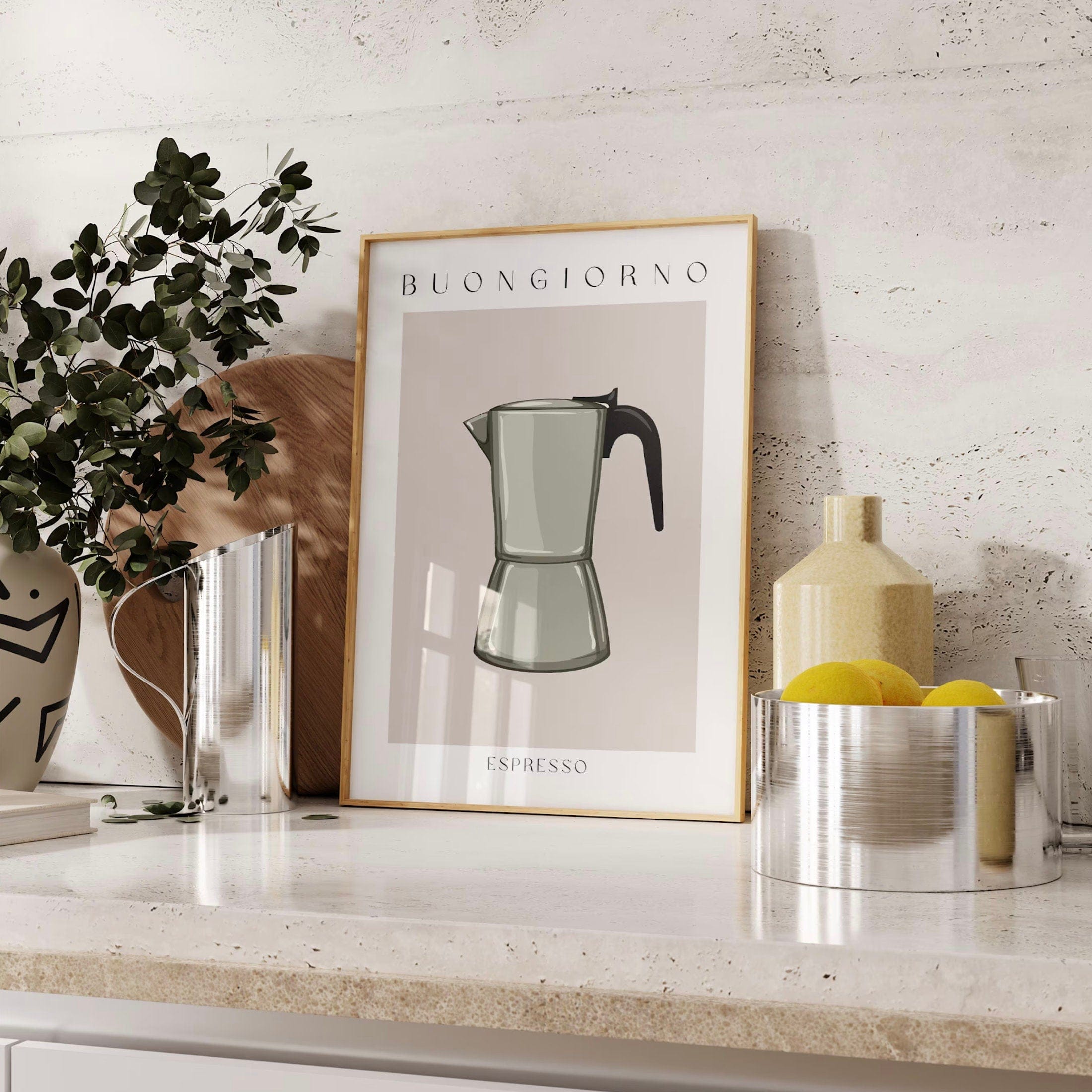 Küche Wand Kunst Poster · Geschenkidee · Moka Espresso · Kaffee Wandkunst · Barista · Morning Coffee · Wand Deko · Deko Print ohne Rahmen
