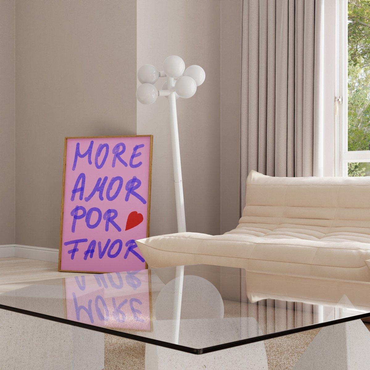 Pink Wandkunst Handschrift Poster · Geschenkidee · More Amor Por Favor · moderne elektrisch · Wandkunst · Wand Deko · Deko Print ohne Rahmen