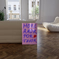 Pink Wandkunst Handschrift Poster · Geschenkidee · More Amor Por Favor · moderne elektrisch · Wandkunst · Wand Deko · Deko Print ohne Rahmen