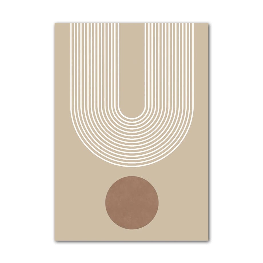Poster Boho Abtrakt Bogen Linien Beige Braun  | Bilder Wohnzimmer | Wandbilder Schlafzimmer | Deko Print ohne Rahmen | Bilder  Kunstdruck