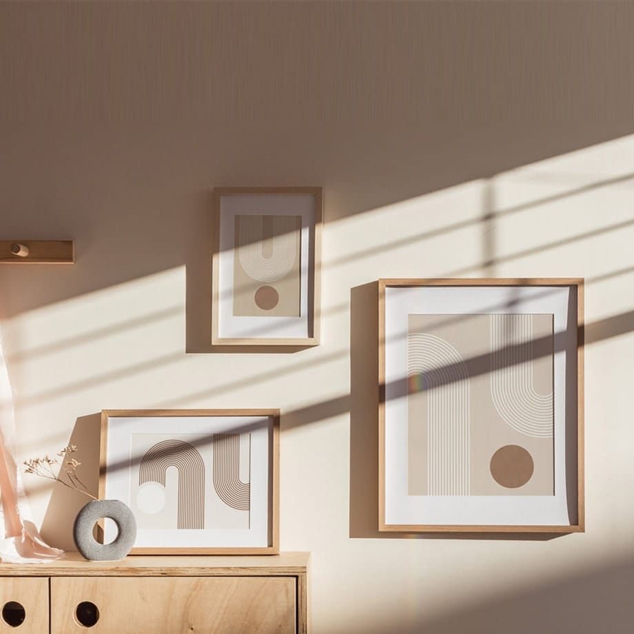Poster Boho Abtrakt Bogen Linien Beige Braun  | Bilder Wohnzimmer | Wandbilder Schlafzimmer | Deko Print ohne Rahmen | Bilder  Kunstdruck