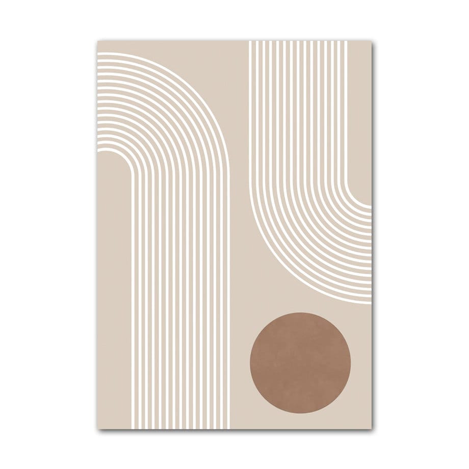 Poster Boho Abtrakt Bogen Linien Beige Braun  | Bilder Wohnzimmer | Wandbilder Schlafzimmer | Deko Print ohne Rahmen | Bilder  Kunstdruck