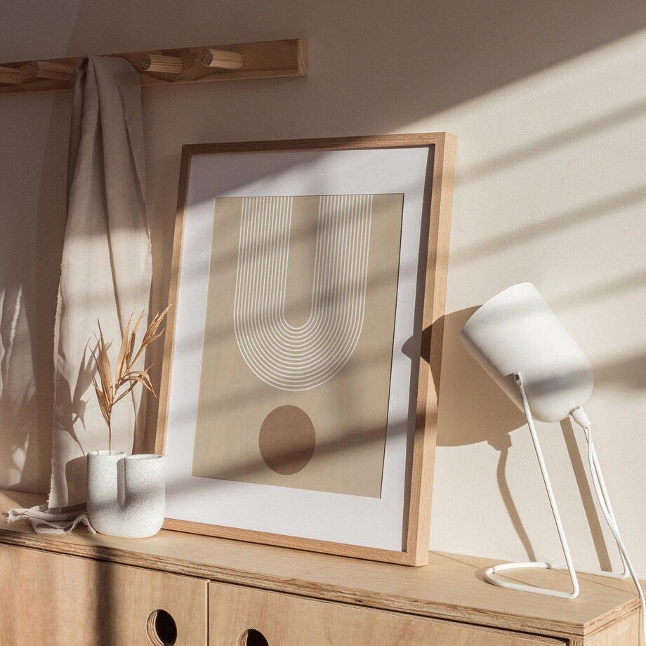 Poster Boho Abtrakt Bogen Linien Beige Braun  | Bilder Wohnzimmer | Wandbilder Schlafzimmer | Deko Print ohne Rahmen | Bilder  Kunstdruck