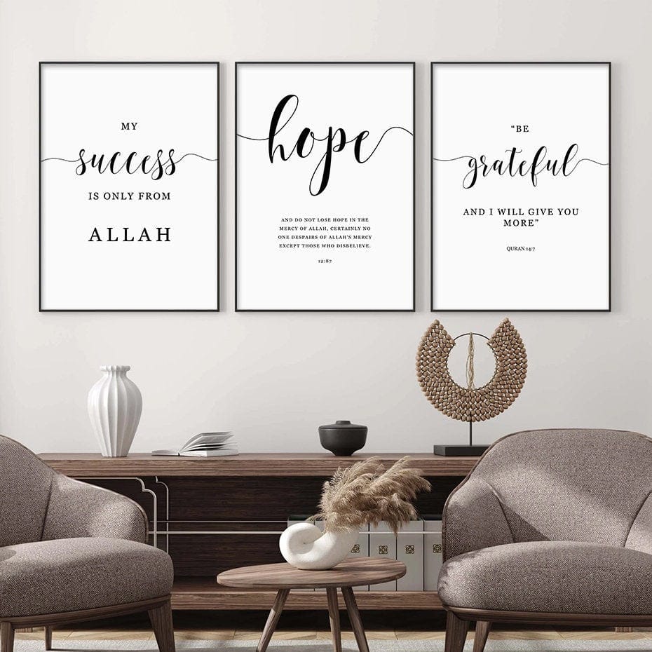 Poster Erfolg Hoffnung Dankbarkeit · Wandbilder Wohnzimmer & Schlafzimmer · Deko Print Bilder · ohne Rahmen