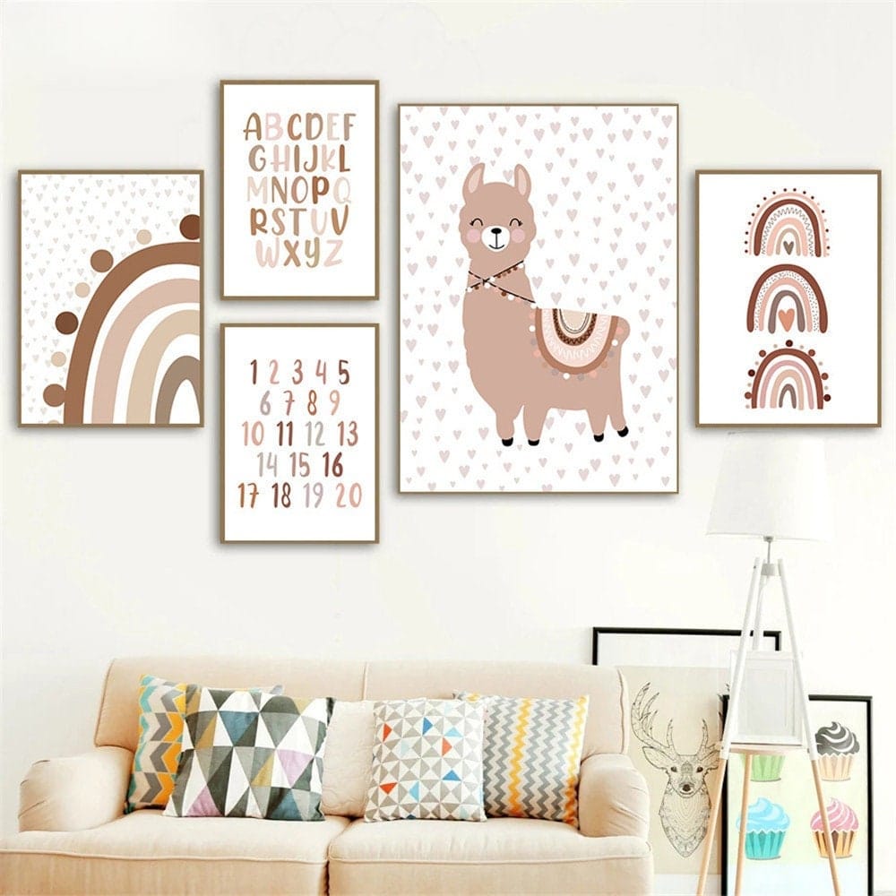 Poster Kinderzimmer Buchstaben Alphabet Boho · Kinderzimmer Bilder · Wand Deko · Kunst Druck · Deko Print · ohne Rahmen