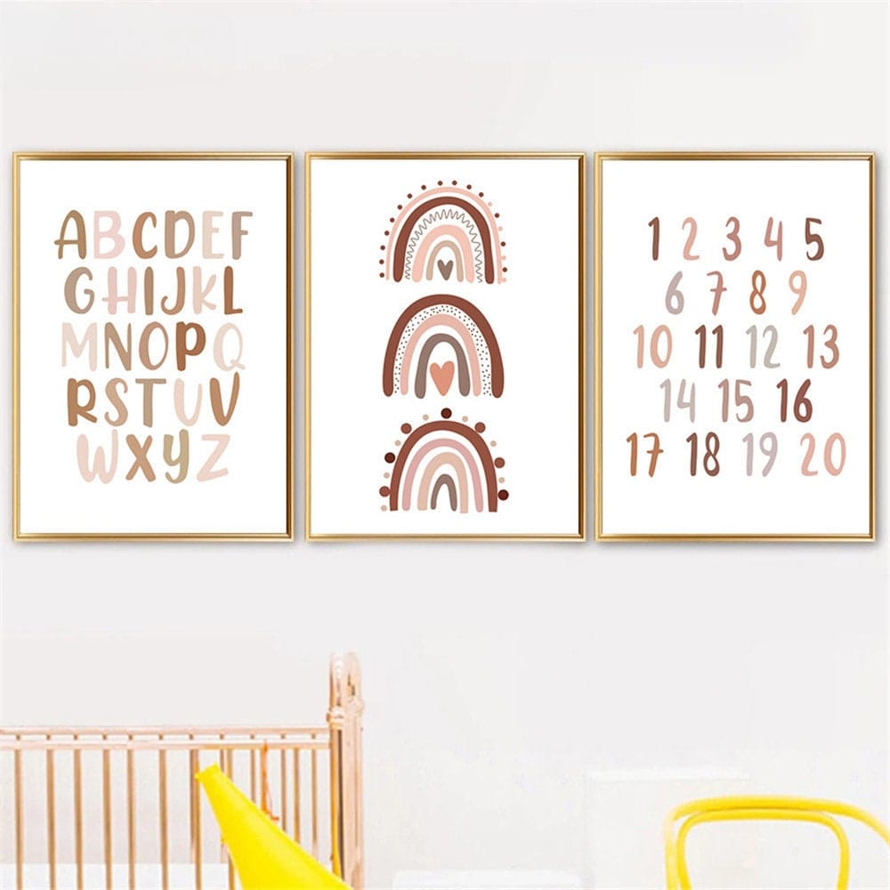 Poster Kinderzimmer Buchstaben Alphabet Boho · Kinderzimmer Bilder · Wand Deko · Kunst Druck · Deko Print · ohne Rahmen