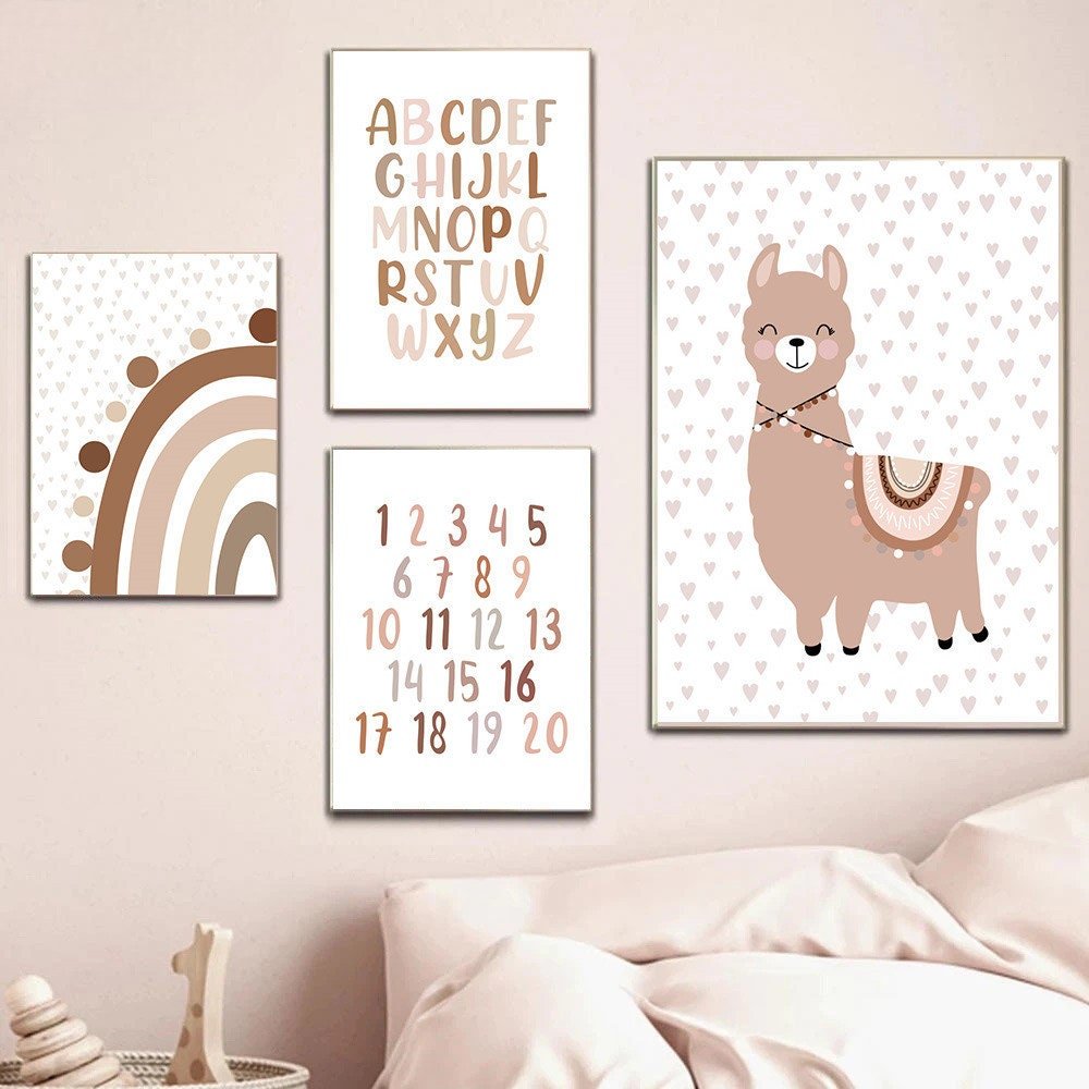 Poster Kinderzimmer Buchstaben Alphabet Boho · Kinderzimmer Bilder · Wand Deko · Kunst Druck · Deko Print · ohne Rahmen