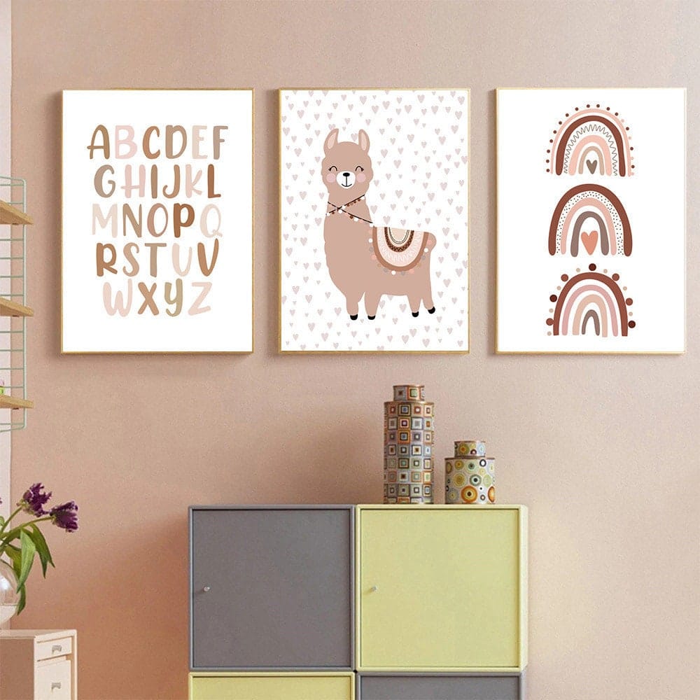 Poster Kinderzimmer Buchstaben Alphabet Boho · Kinderzimmer Bilder · Wand Deko · Kunst Druck · Deko Print · ohne Rahmen