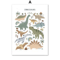 Poster Kinderzimmer Dinosaurier Alphabet ·  Kinderzimmer Bilder · Wand Deko · Kunst Druck · Deko Print · ohne Rahmen