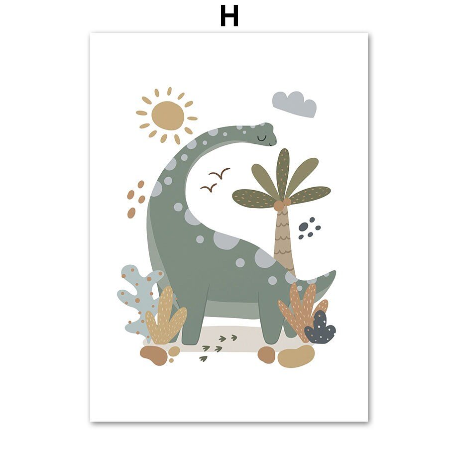 Poster Kinderzimmer Dinosaurier Alphabet ·  Kinderzimmer Bilder · Wand Deko · Kunst Druck · Deko Print · ohne Rahmen