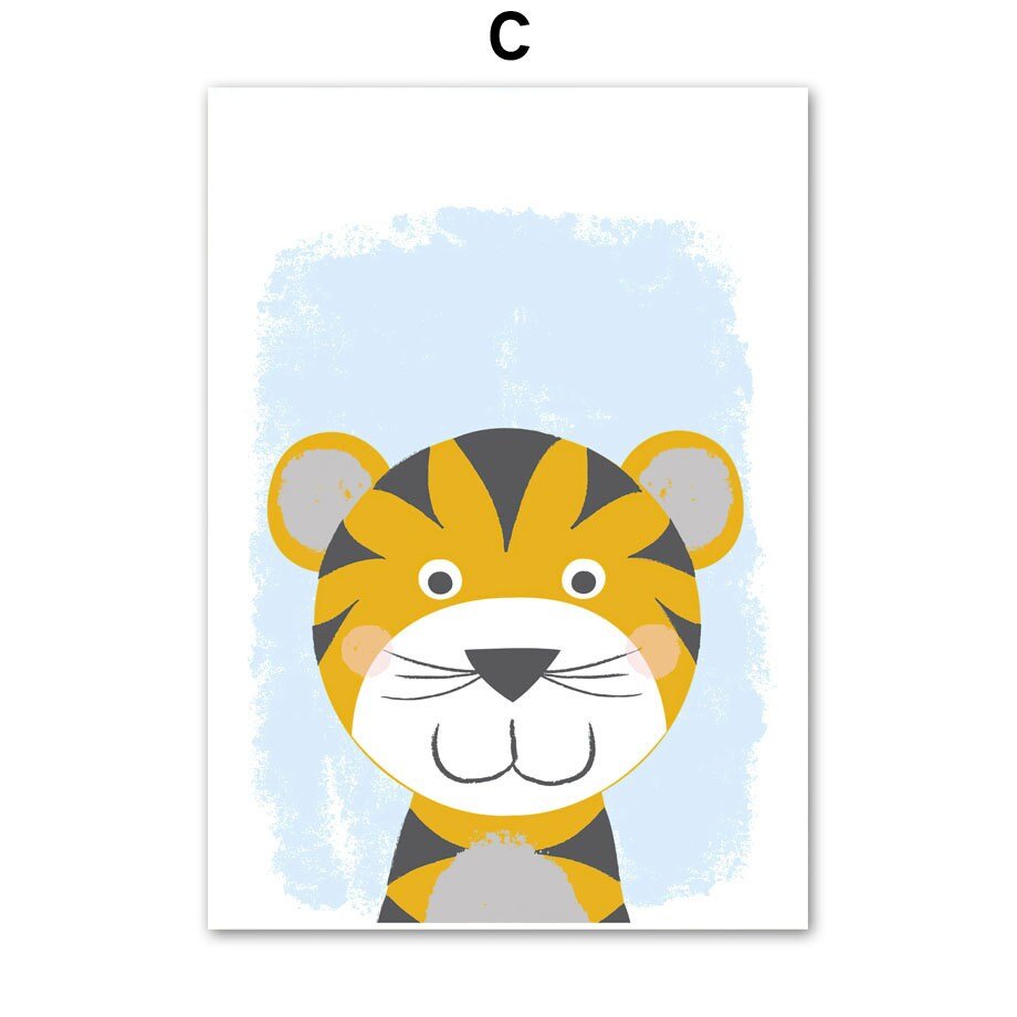 Poster Kinderzimmer Dschungel Tiere Alphabet · Kinderzimmer Bilder · Wand Deko · Kunst Druck · Deko Print · ohne Rahmen