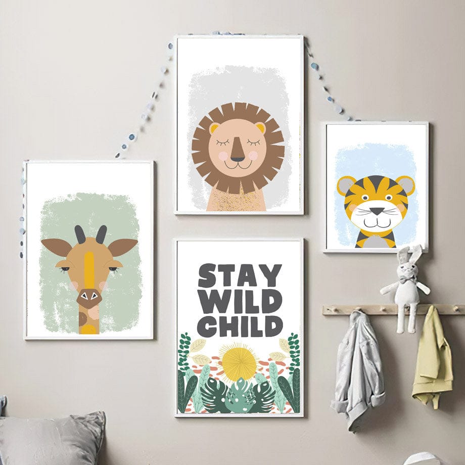 Poster Kinderzimmer Dschungel Tiere Alphabet · Kinderzimmer Bilder · Wand Deko · Kunst Druck · Deko Print · ohne Rahmen