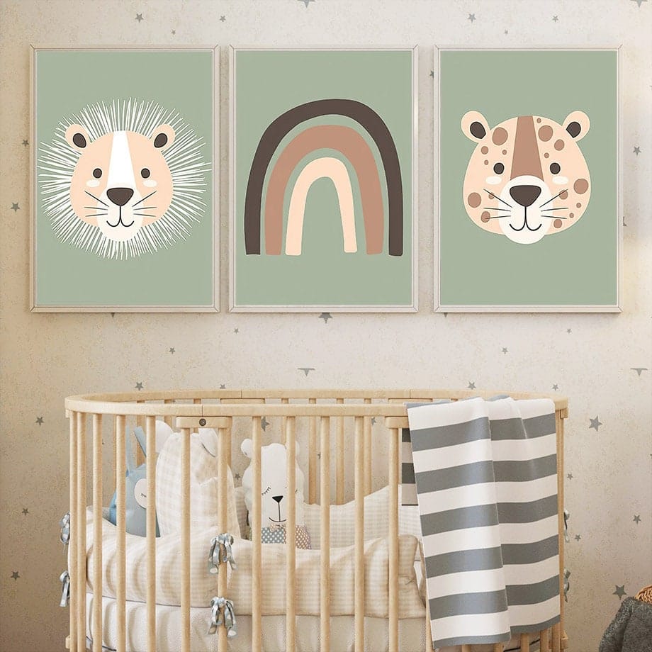 Poster Kinderzimmer Dschungel Tiere · Kinderzimmer Bilder · Wand Deko · Kunst Druck · Deko Print · ohne Rahmen