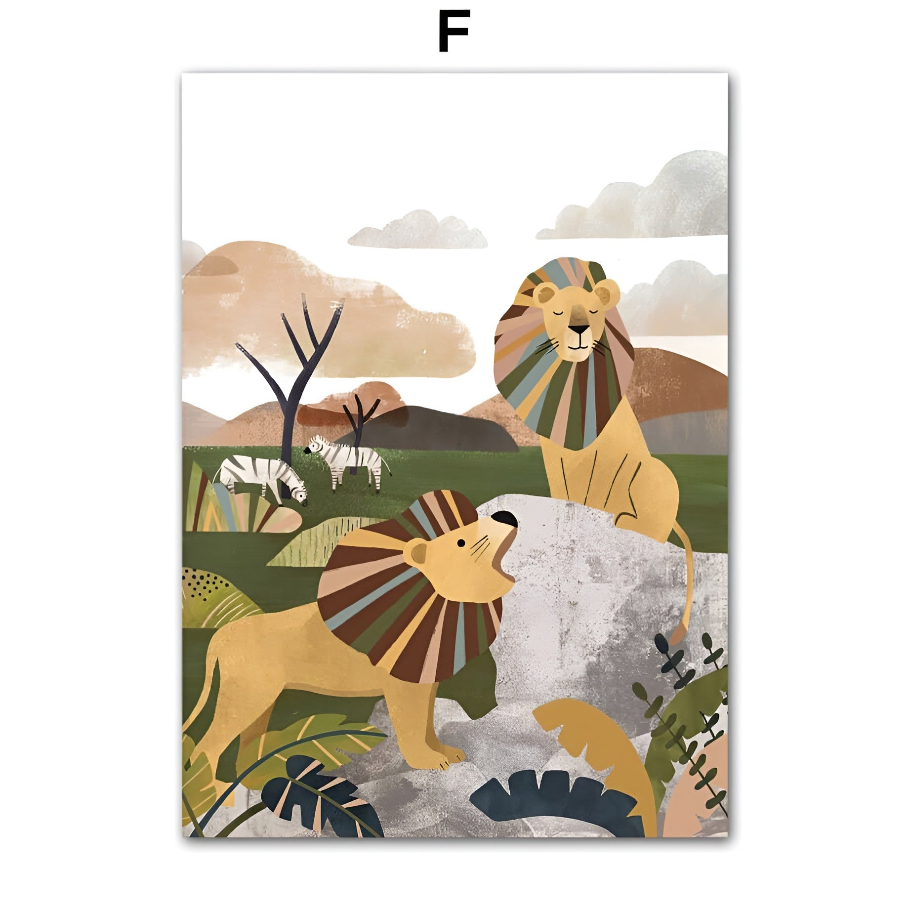 Poster Kinderzimmer Dschungel Tiere · Kinderzimmer Bilder · Wand Deko · Kunst Druck · Deko Print · ohne Rahmen