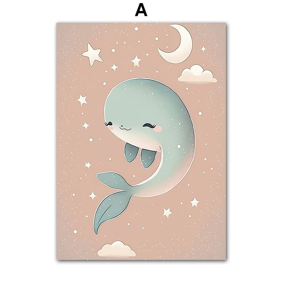 Poster Kinderzimmer Meeres Tiere · Kinderzimmer Bilder · Wand Deko · Kunst Druck · Deko Print · ohne Rahmen