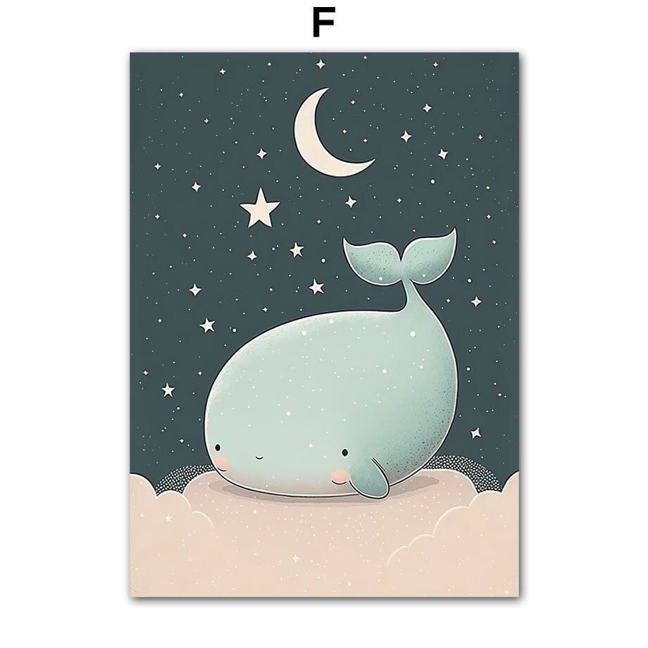Poster Kinderzimmer Meeres Tiere · Kinderzimmer Bilder · Wand Deko · Kunst Druck · Deko Print · ohne Rahmen