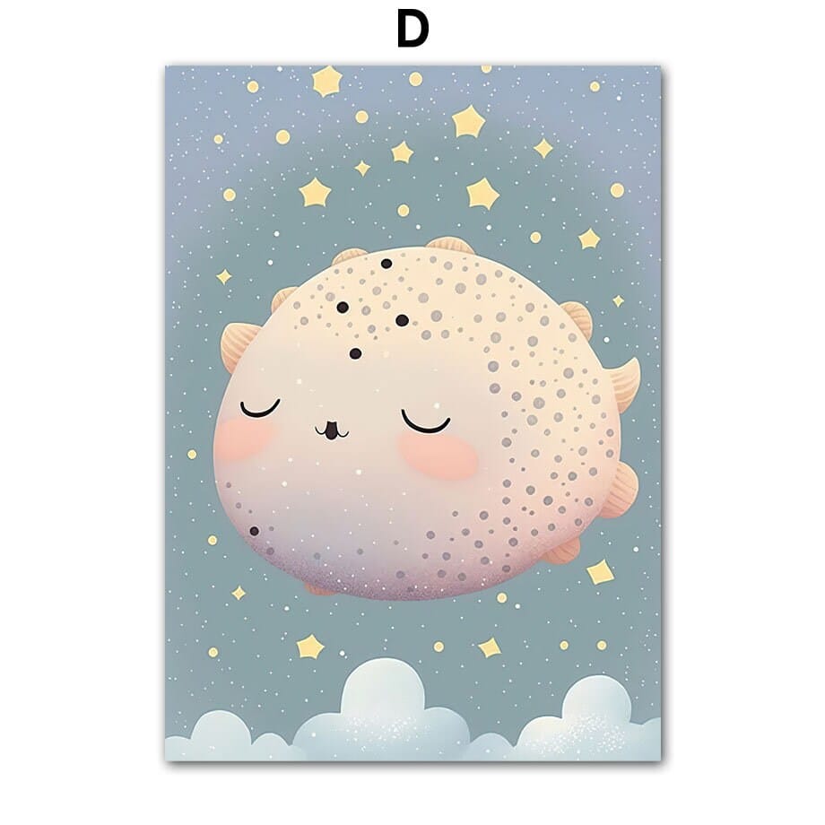 Poster Kinderzimmer Meeres Tiere · Kinderzimmer Bilder · Wand Deko · Kunst Druck · Deko Print · ohne Rahmen