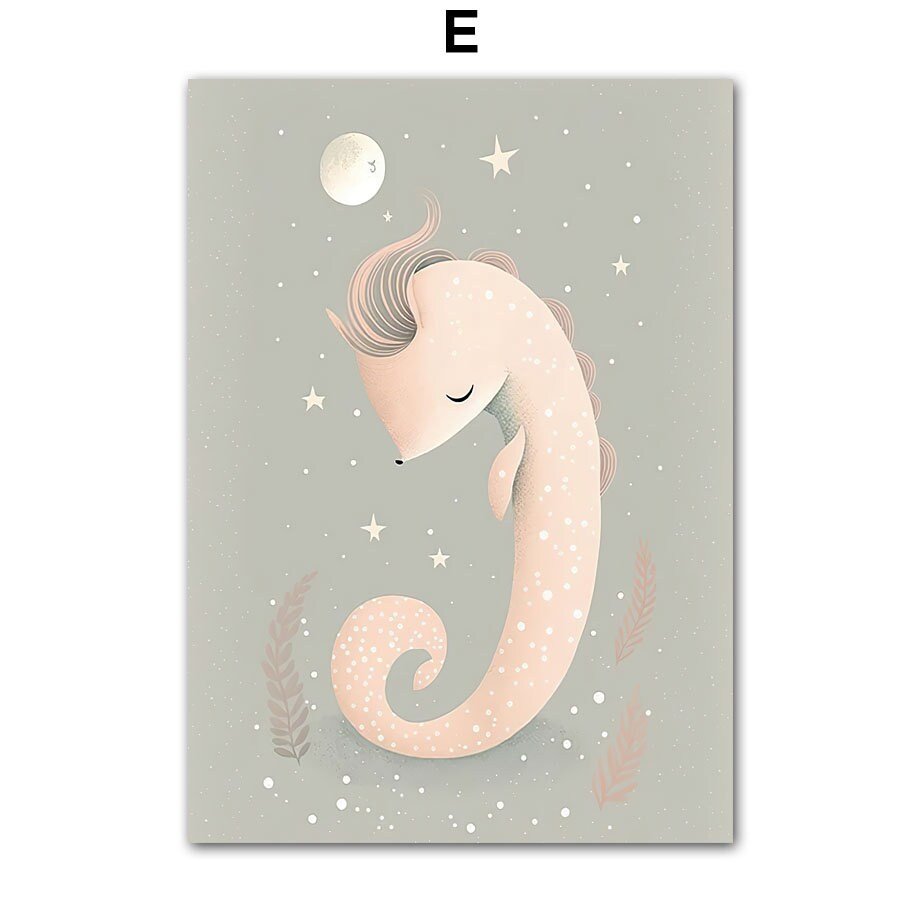 Poster Kinderzimmer Meeres Tiere · Kinderzimmer Bilder · Wand Deko · Kunst Druck · Deko Print · ohne Rahmen