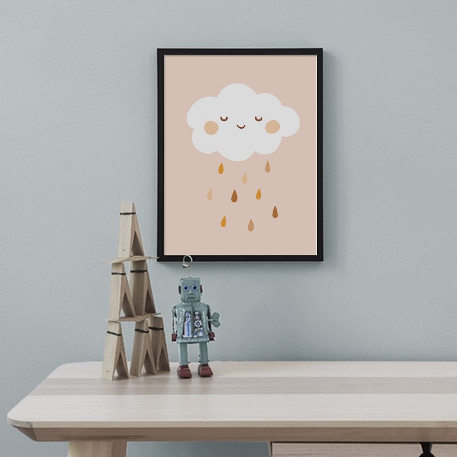 Poster Kinderzimmer Sonne Regenbogen Herzen  · Kinderzimmer Bilder · Wand Deko · Kunst Druck · Deko Print · ohne Rahmen