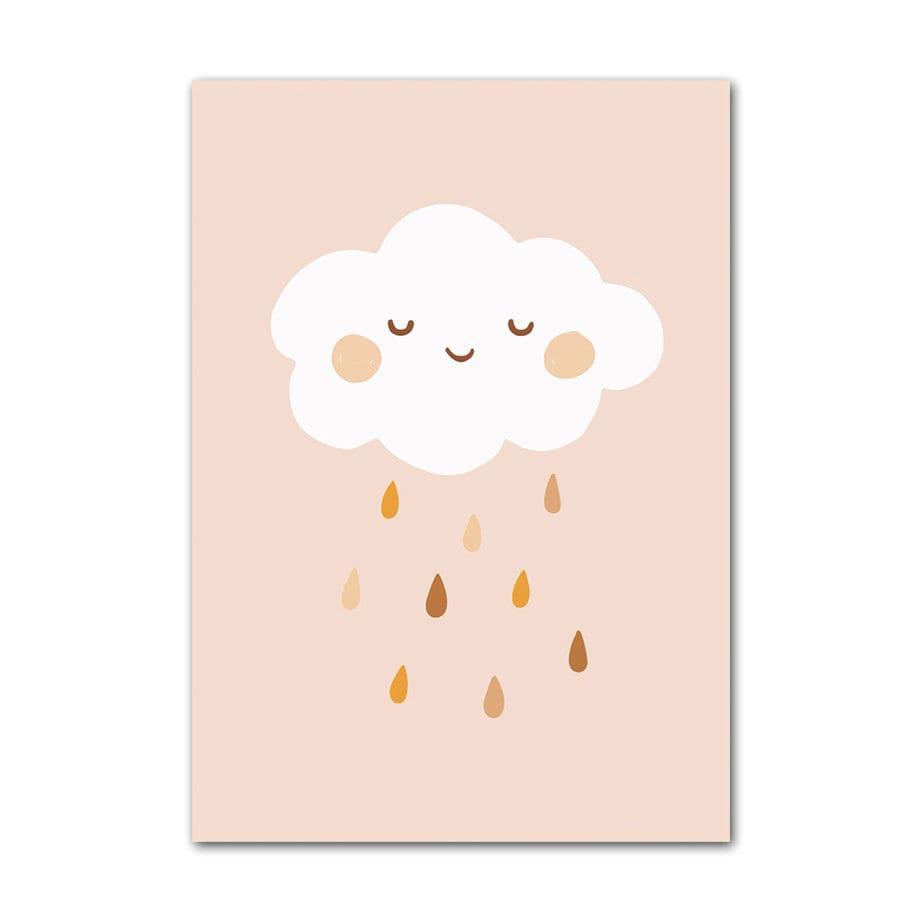 Poster Kinderzimmer Sonne Regenbogen Herzen  · Kinderzimmer Bilder · Wand Deko · Kunst Druck · Deko Print · ohne Rahmen