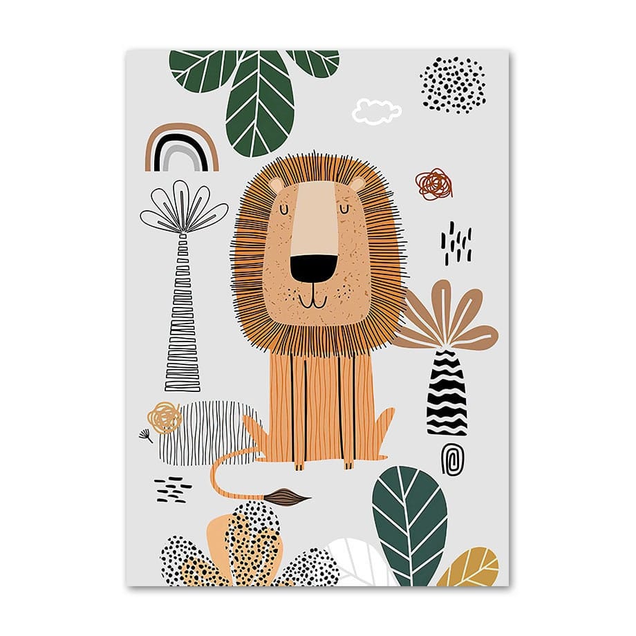 Poster Kinderzimmer Tiere Dschungel Wald · Name Personalisiert · Kinderzimmer Bilder · Wand Deko · Kunst Druck · Deko Print · ohne Rahmen