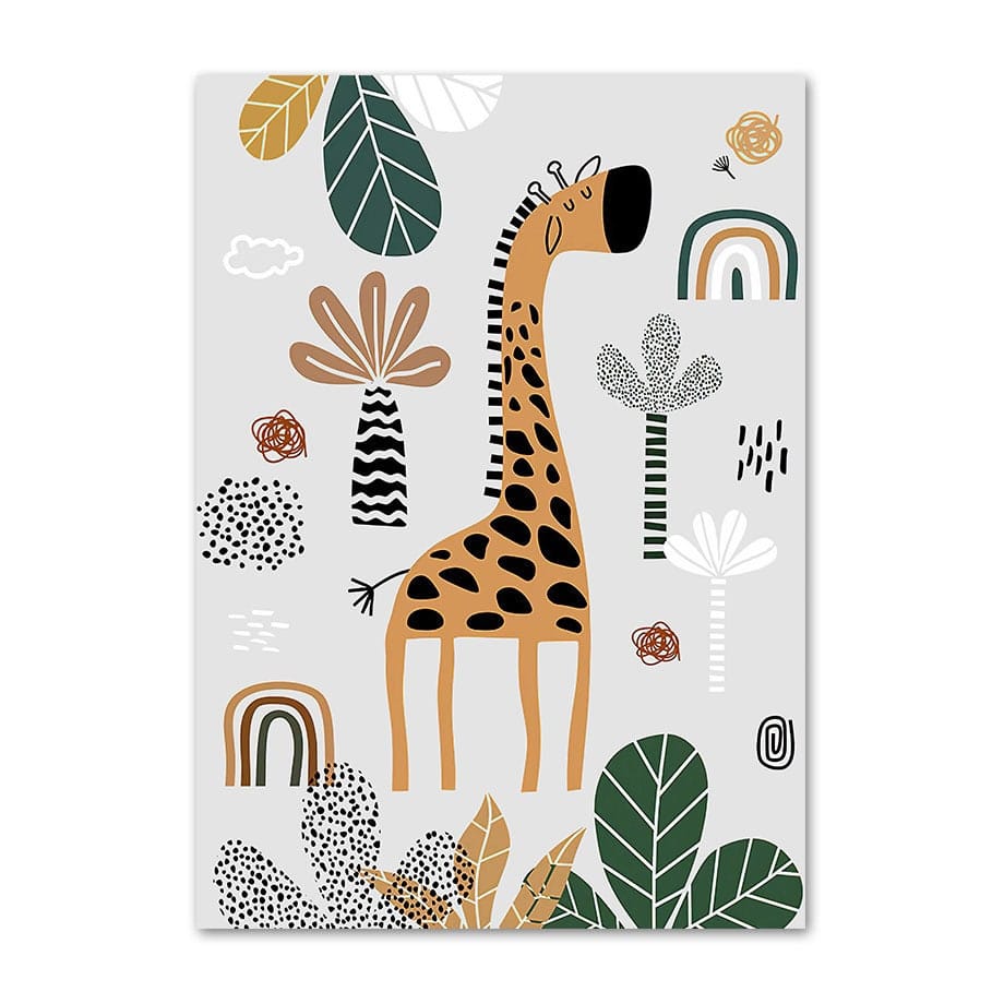 Poster Kinderzimmer Tiere Dschungel Wald · Name Personalisiert · Kinderzimmer Bilder · Wand Deko · Kunst Druck · Deko Print · ohne Rahmen