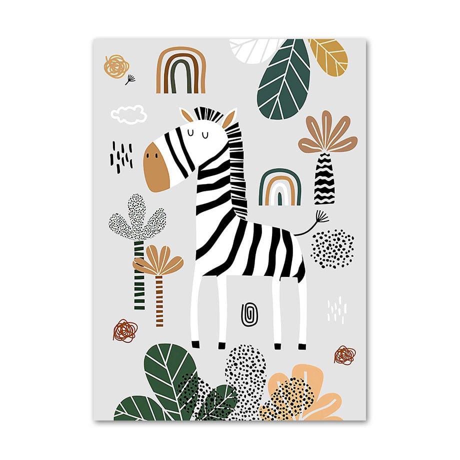 Poster Kinderzimmer Tiere Dschungel Wald · Name Personalisiert · Kinderzimmer Bilder · Wand Deko · Kunst Druck · Deko Print · ohne Rahmen