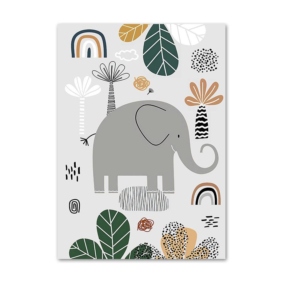 Poster Kinderzimmer Tiere Dschungel Wald · Name Personalisiert · Kinderzimmer Bilder · Wand Deko · Kunst Druck · Deko Print · ohne Rahmen