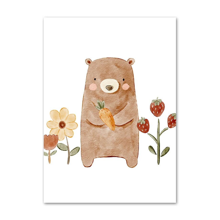 Poster Kinderzimmer Tiere Sonne Regenbogen · Kinderzimmer Bilder · Wand Deko · Kunst Druck · Deko Print · ohne Rahmen