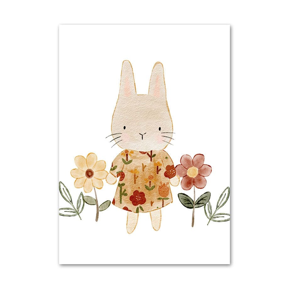 Poster Kinderzimmer Tiere Sonne Regenbogen · Kinderzimmer Bilder · Wand Deko · Kunst Druck · Deko Print · ohne Rahmen