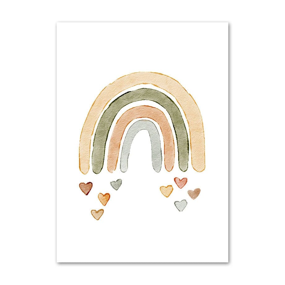 Poster Kinderzimmer Tiere Sonne Regenbogen · Kinderzimmer Bilder · Wand Deko · Kunst Druck · Deko Print · ohne Rahmen