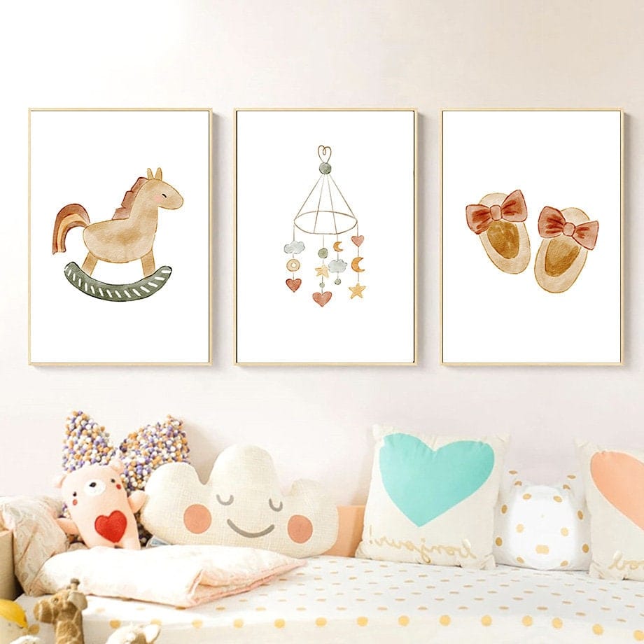Poster Kinderzimmer Tiere Sonne Regenbogen · Kinderzimmer Bilder · Wand Deko · Kunst Druck · Deko Print · ohne Rahmen