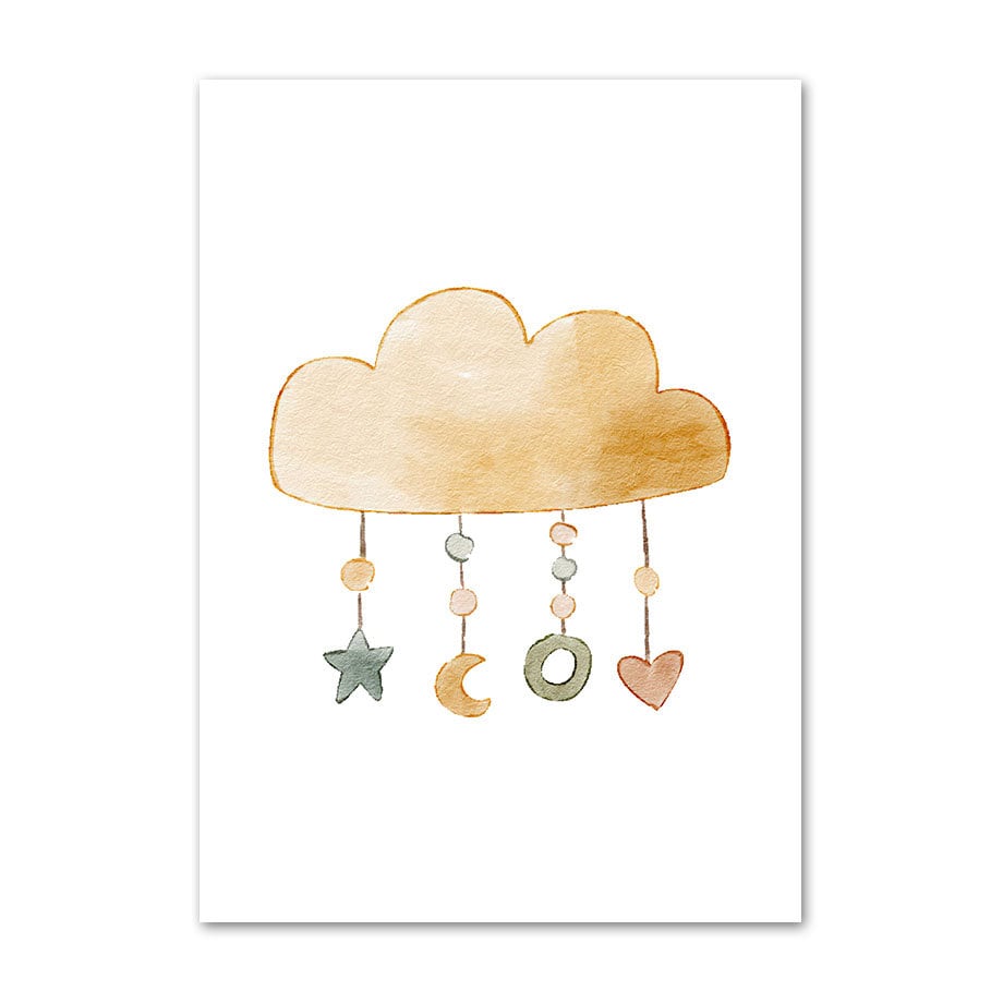 Poster Kinderzimmer Tiere Sonne Regenbogen · Kinderzimmer Bilder · Wand Deko · Kunst Druck · Deko Print · ohne Rahmen