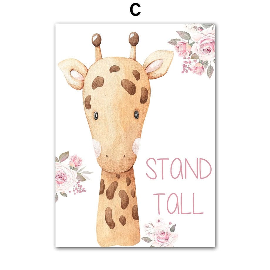 Poster Kinderzimmer Wald süße Tiere · Kinderzimmer Bilder · Wand Deko · Kunst Druck · Deko Print · ohne Rahmen