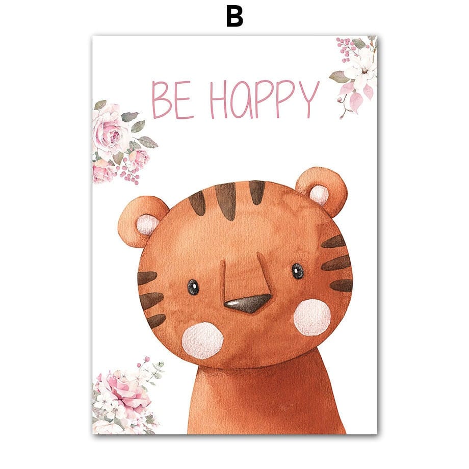 Poster Kinderzimmer Wald süße Tiere · Kinderzimmer Bilder · Wand Deko · Kunst Druck · Deko Print · ohne Rahmen