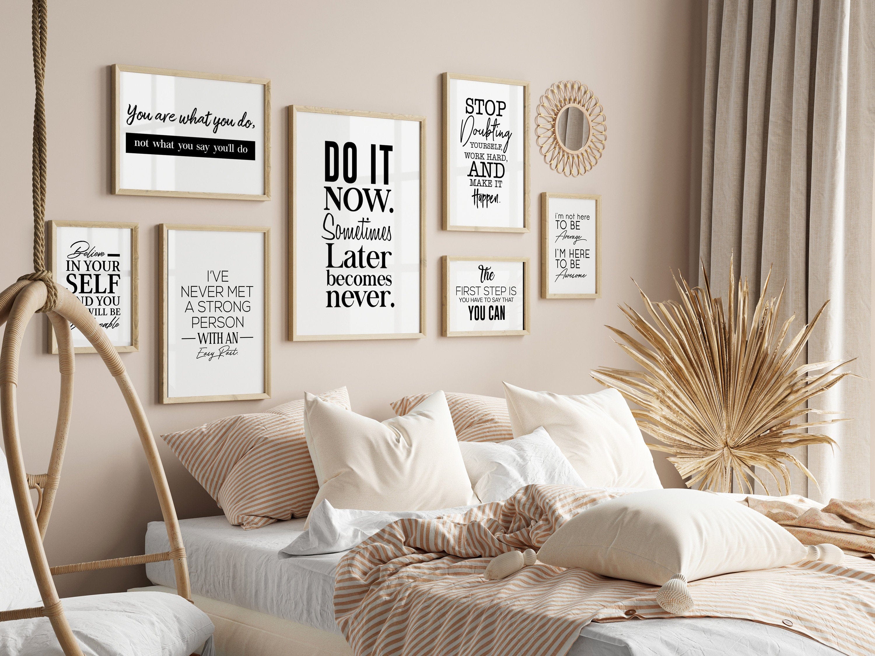 Poster Motivation Zitate · Wandbilder Wohnzimmer & Schlafzimmer · Deko Print Bilder · ohne Rahmen