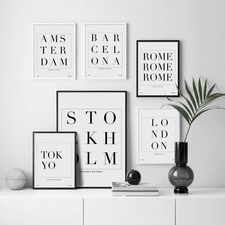 Poster Städte Schwarz Weiß  · Wandbilder Wohnzimmer & Schlafzimmer ·  Deko Print Bilder · ohne Rahmen
